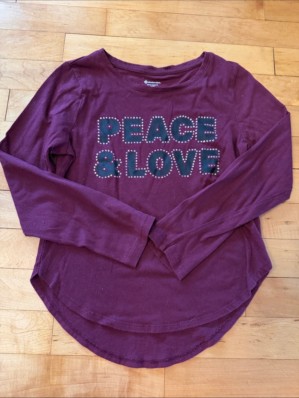 Member’s Mark Peace & Love Long Sleeve Tee, Size 7/8